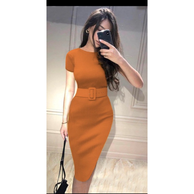 A03 Dress Nicole Rajut Bahan rajut goodquality free Belt