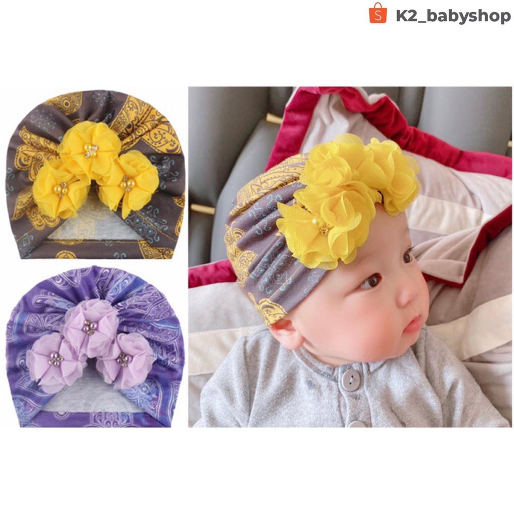 BABY K2 - TURBAN BAYI BUNGA MOTIF BATIK KODE 00065