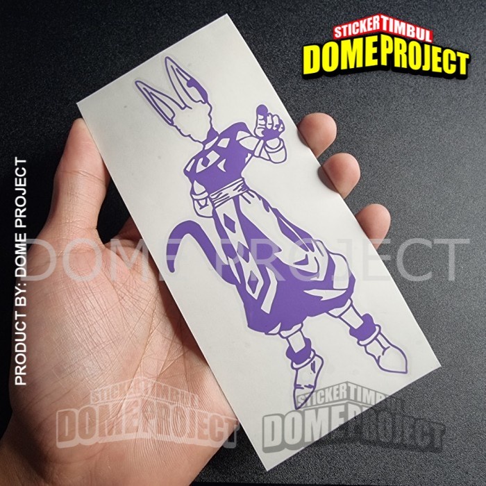 STIKER ANIME BEERUS SAMA CUTTING AKSESORIS BODY MOTOR DAN MOBIL STICKER AESTHETIC DEKORASI OTOMOTIF