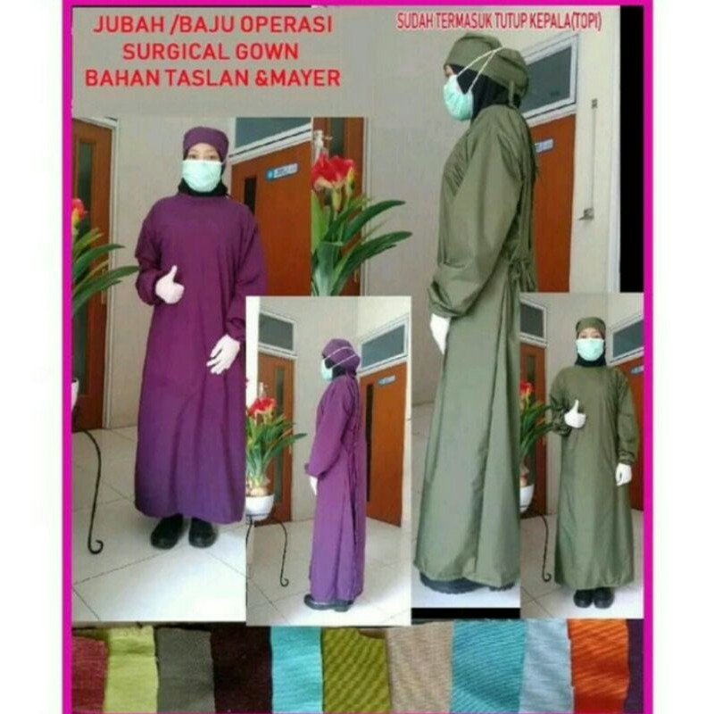 jubah gaun bedah operasi apd/bahan taslan waterprof / surgical gown