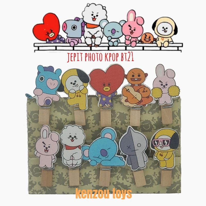 kpop bt21 bts penjepit photo