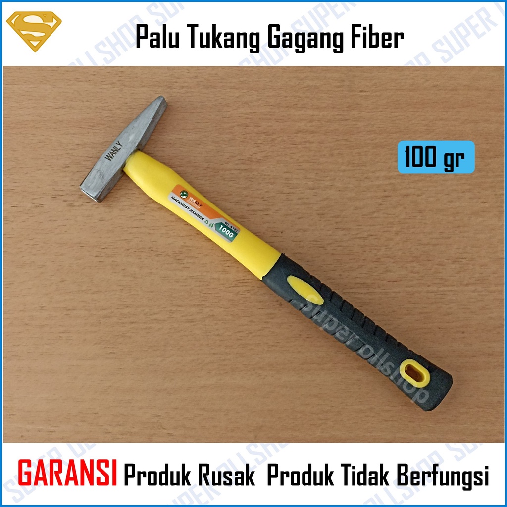 Palu Tukang Kaca Lancip Martil Gagang Fiber Lapis Karet 100 gr