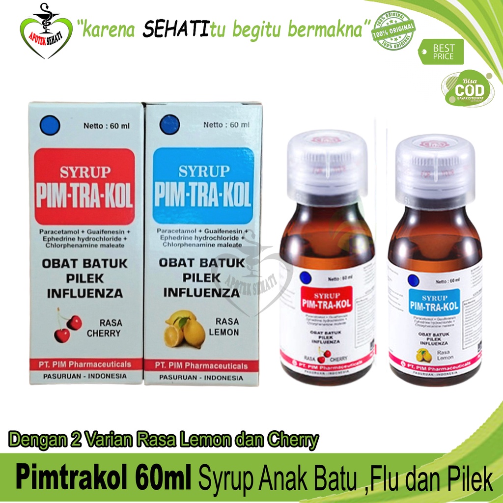 PIM TRA KOL PIMTRAKOL SYRUP LEMON CHERRY BATUK 60 ML