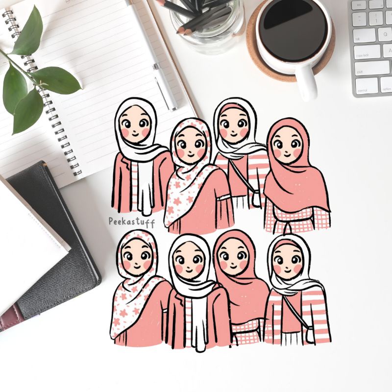 

[Peekastuff] (8PCS) STICKER HIJAB AESTHETIC DECOR JURNAL SCRAPBOOK