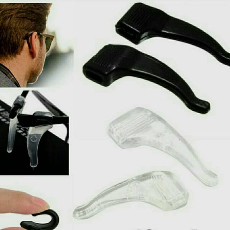 pengait kacamata silicon - earhook silicone anti slip pengait kaca mata sport kantor