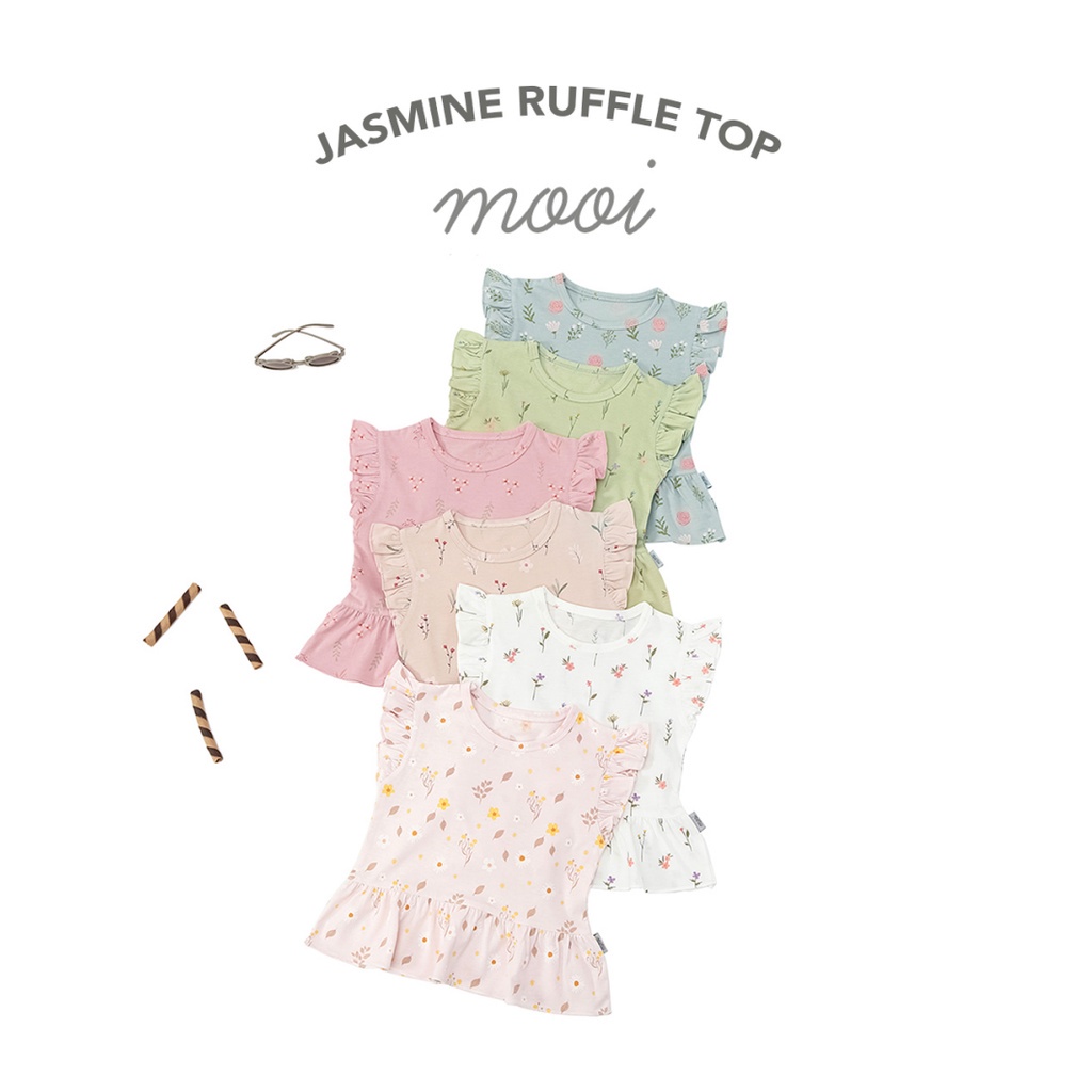 PROMO 7.7 PROMO BAJU LEBARAN MURAH MOOI JASMINE RUFFLE TOP ATASAN PEREMPUAN KAOS ANAK PEREMPUAN 6 BULAN -5 TAHUN