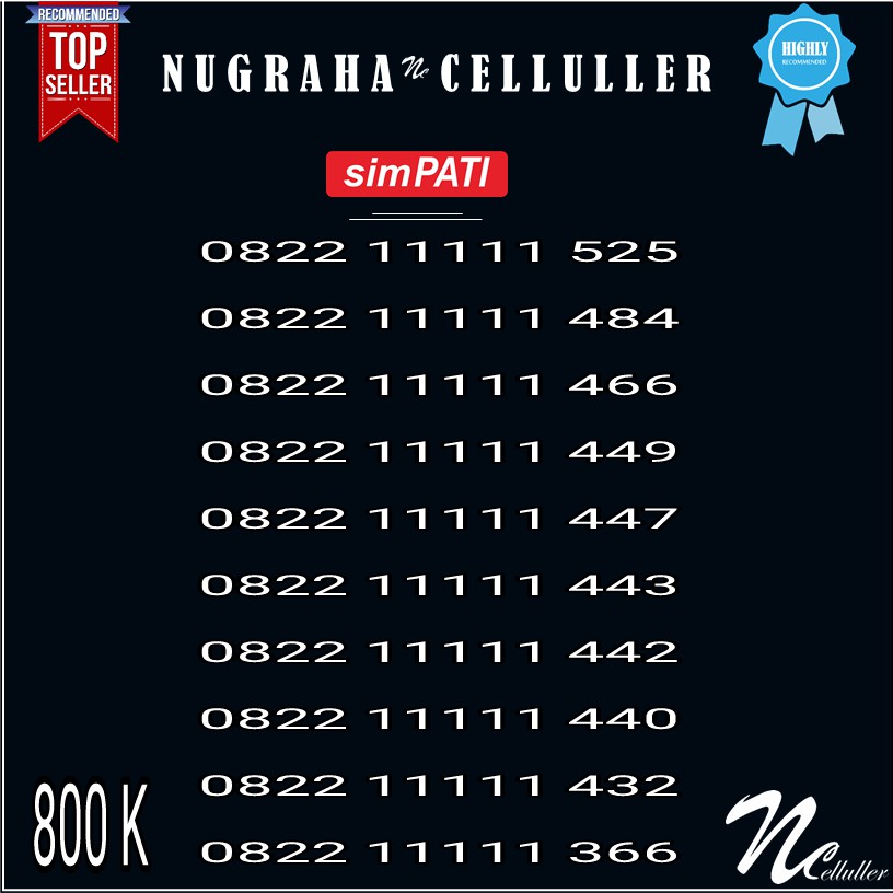 Nomor Cantik Simpati Panca 11111 Murah