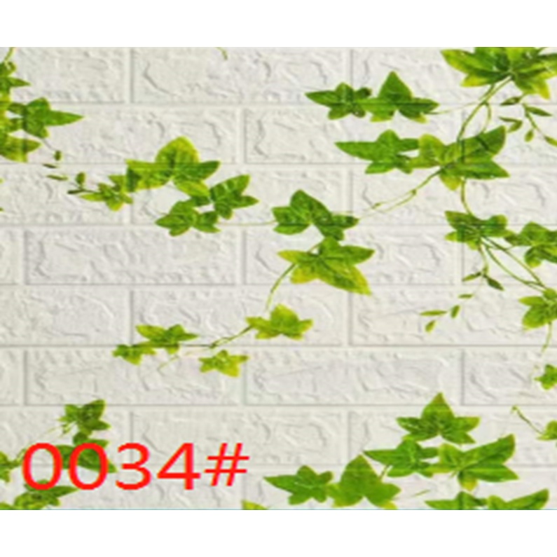 (PROMO) Jakarta_Aksesoris Wallpaper Dinding Foam 3D Motif Batu Bata / Walpaper Dinding Foam High Quality (COD)-BATA DAUN