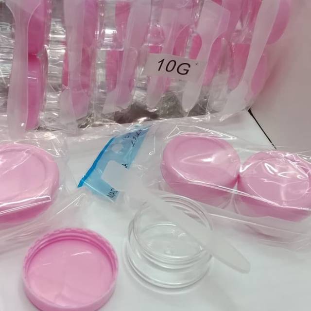 Tempat cream 10gr, 15gr, 20gr (1pasang) bonus sendok pengaduk cream /share in jar