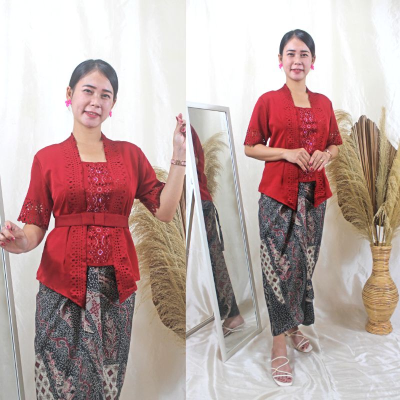 Kebaya Kutu Baru Lengan Pendek Payet Modern Laser Katun Murah Kebaya Kondangan Kebaya Wisuda