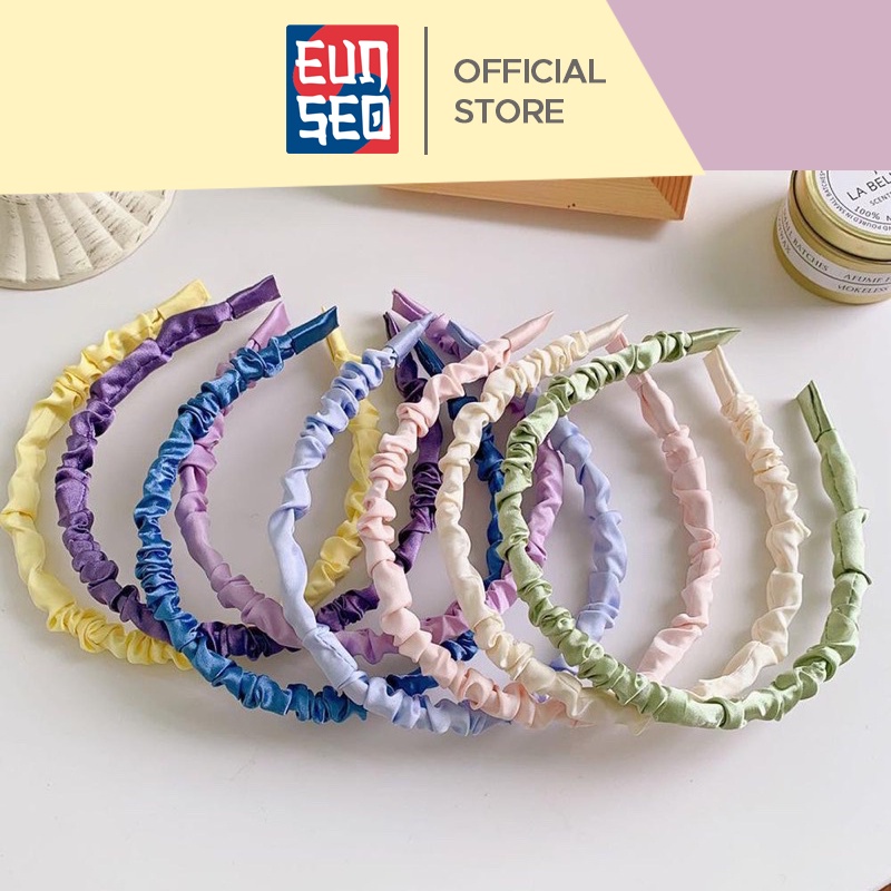 EUNSEO Bandana Bando Kerut Satin Headband Fashion Korea Premium