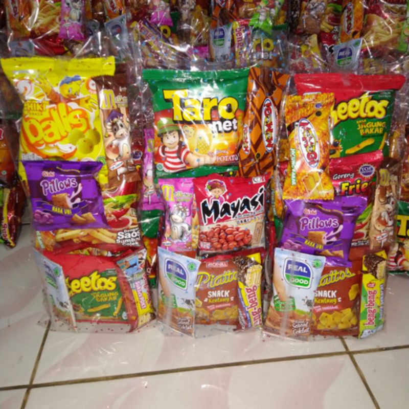 

parcel Snack anak ultah 3 barang