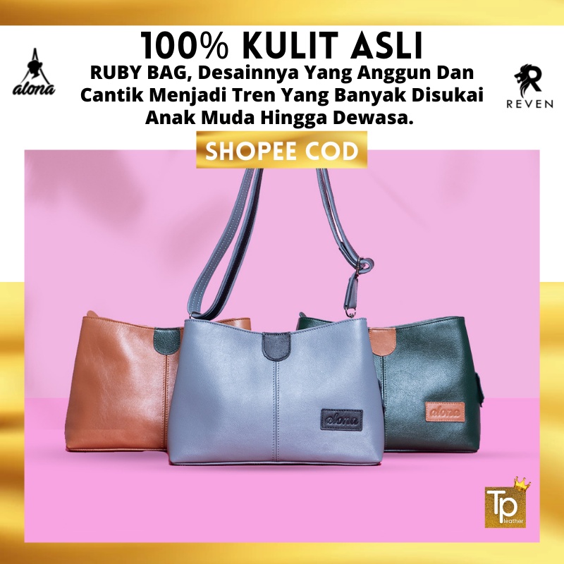 Tas Selempang Kulit Asli Wanita Slingbag Alona Ruby Bag Original Terbaru