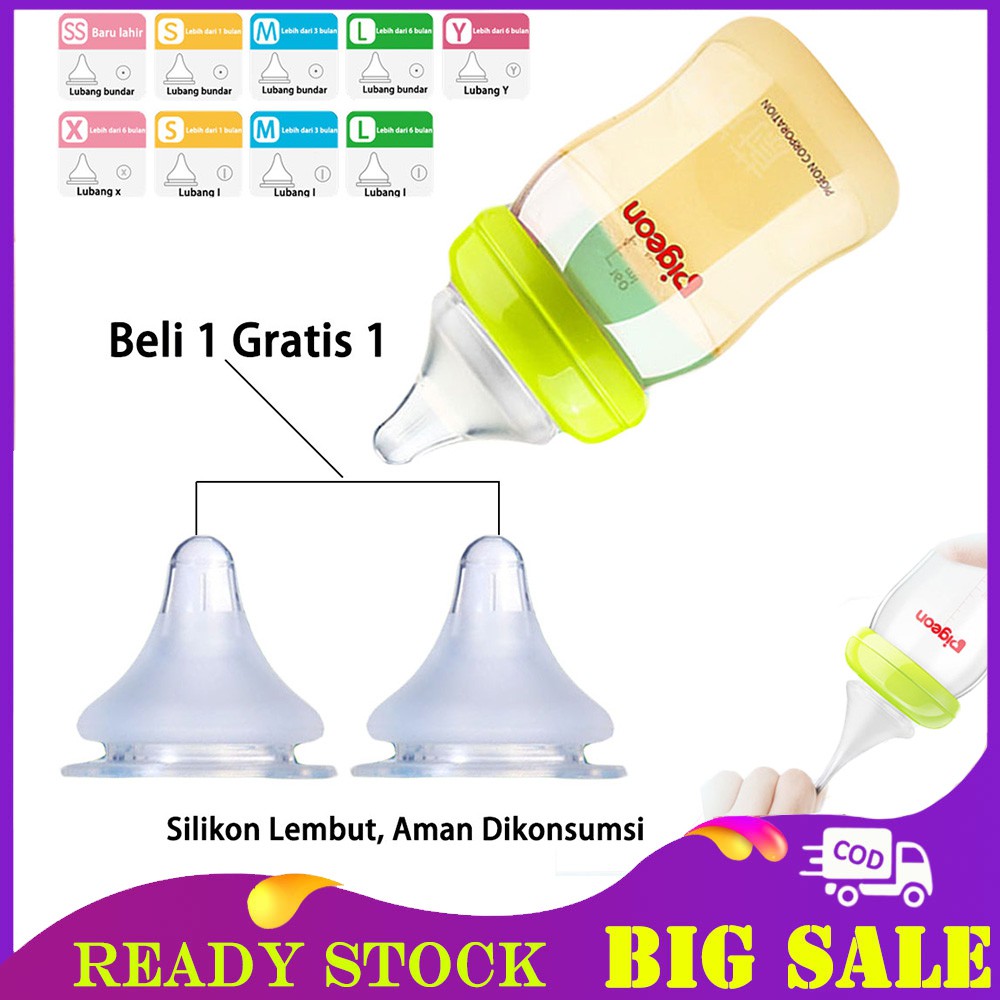 Ready【Beli 1 Gratis 1】 Baby Nipple Puting Pupici 100% Original For Wide Neck Bottle Dot