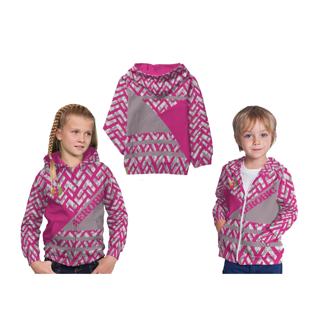Jaket Hoodie Kids Zumba Aerobic Sport Wear Full Printing Free Custom Nama 01