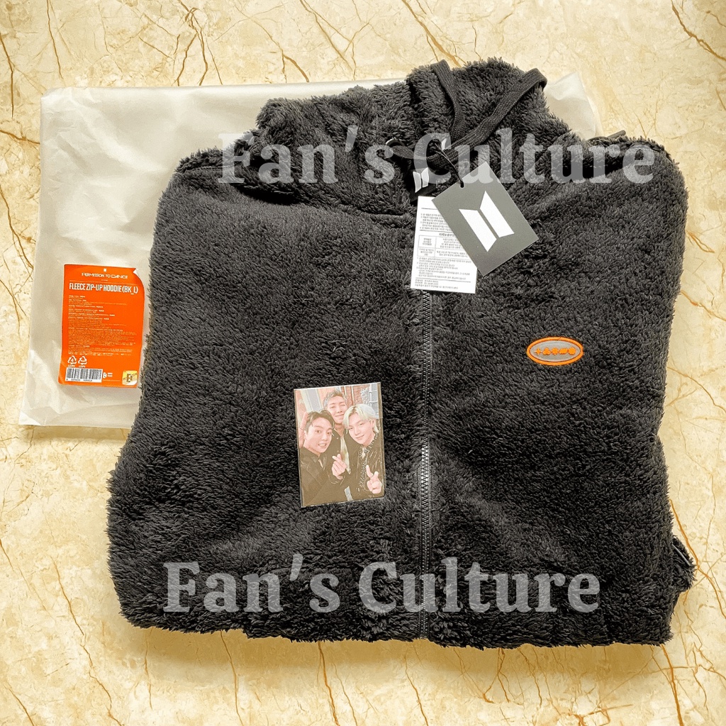 [READY STOCK] BTS: PERMISSION TO DANCE (PTD) MERCH (MD) - Fleece Zip-Up Hoodie Size L - Black