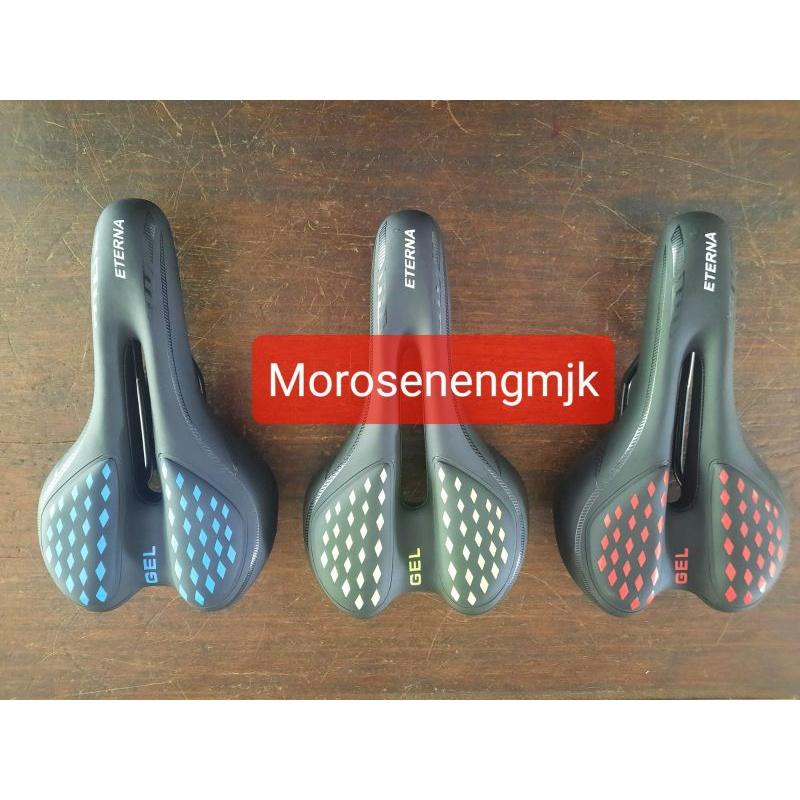 Sadel Sepeda MTB gel Eterna + Lampu / Jok sepeda Depan sepeda MTB + Lampu