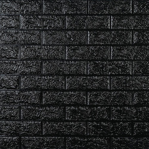Wallpaper Dinding Foam 3D Motif Batu Bata / Walpaper Stiker Dinding Dekorasi Kamar-HITAM