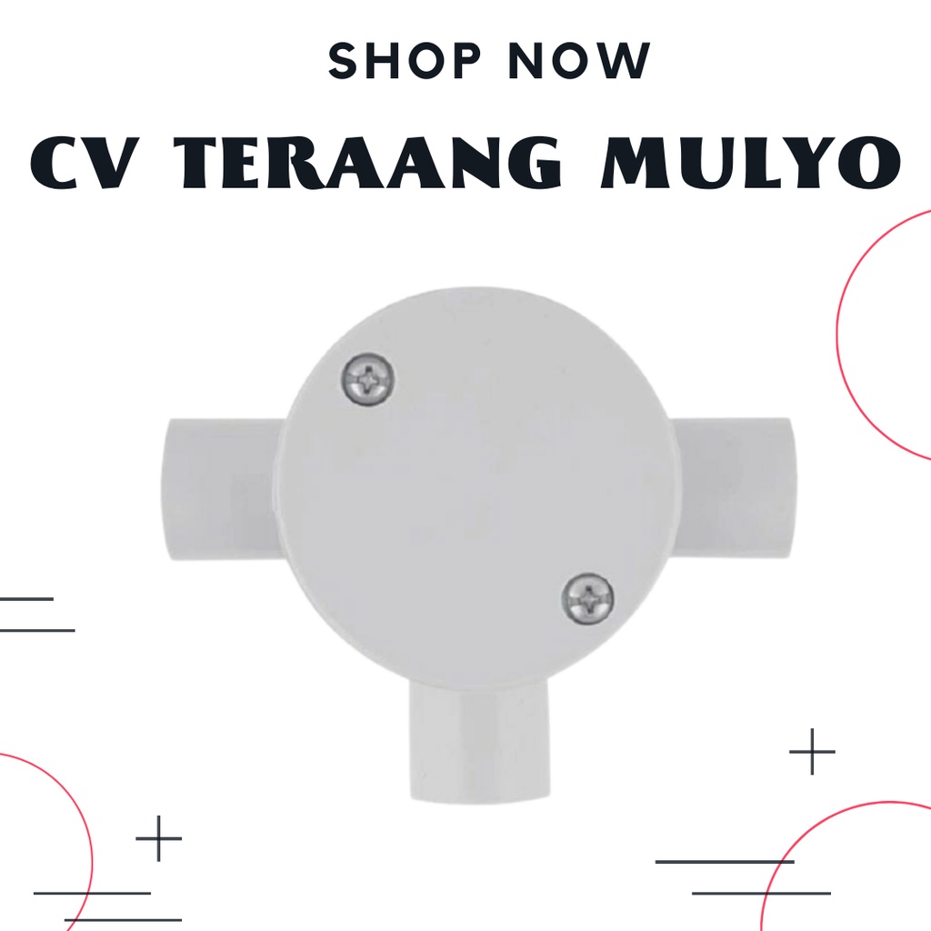 T dus Putih Cabang 3 / T dus Sambungan Pipa Kabel Listrik 20mm Visero