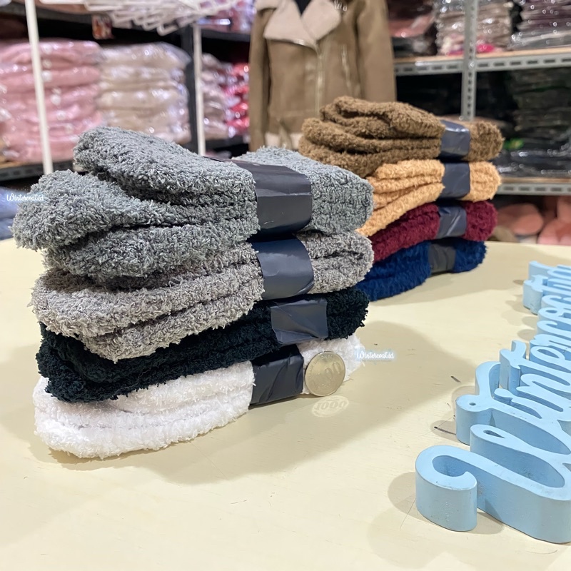 Kaos Kaki wool thermal socks unisex cowok cewek wol hangat tebal pria wanita import