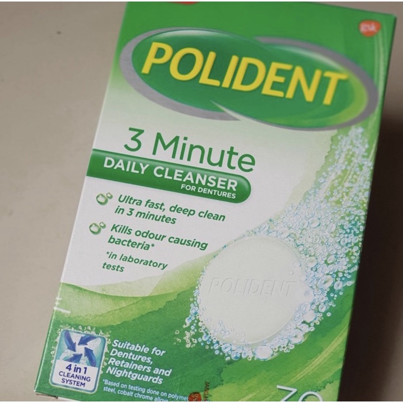 POLIDENT DENTURE CLEANSER EXSPRESS - TABLET PEMBERSIH PENCUCI GIGI PALSU ATAU GIGI TIRUAN ISI 30 TABLET