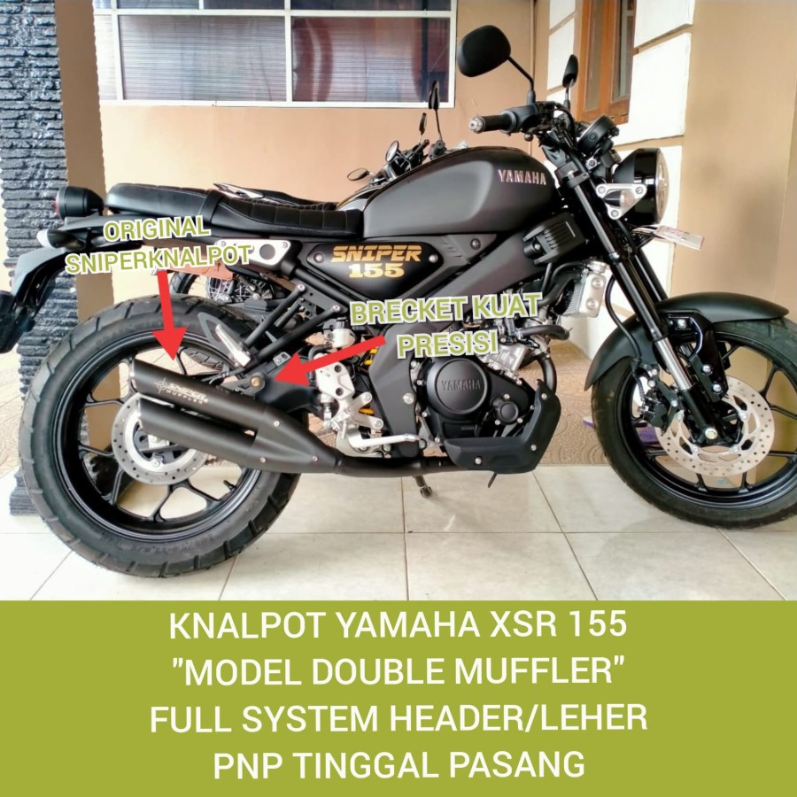 Knalpot Yamaha xsr 155 xsr155 Double muffler bonus Db killer MANTAPP.