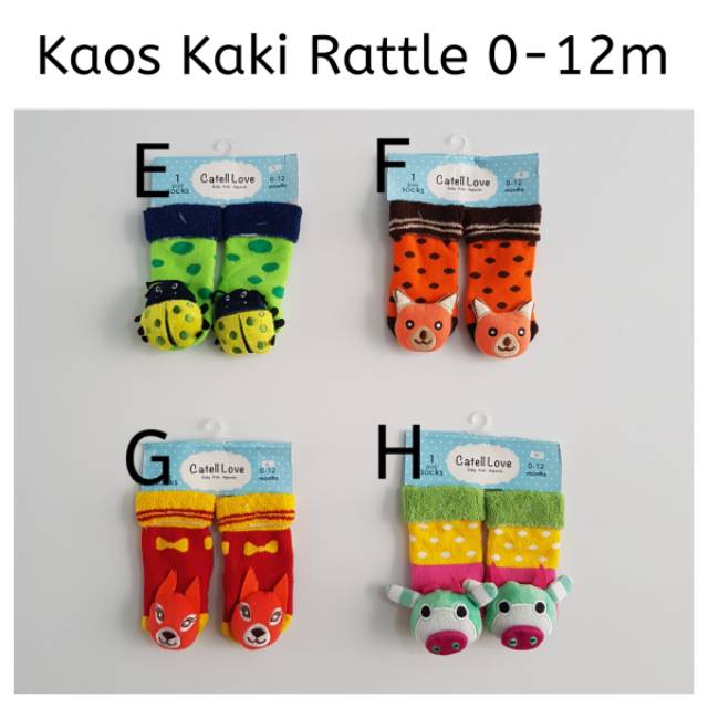 Kaos Kaki Baby Bayi Rattle Socks Anak Kauskaki Kaoskaki Boneka Bunyi 0 3 6 9 12 Bulan