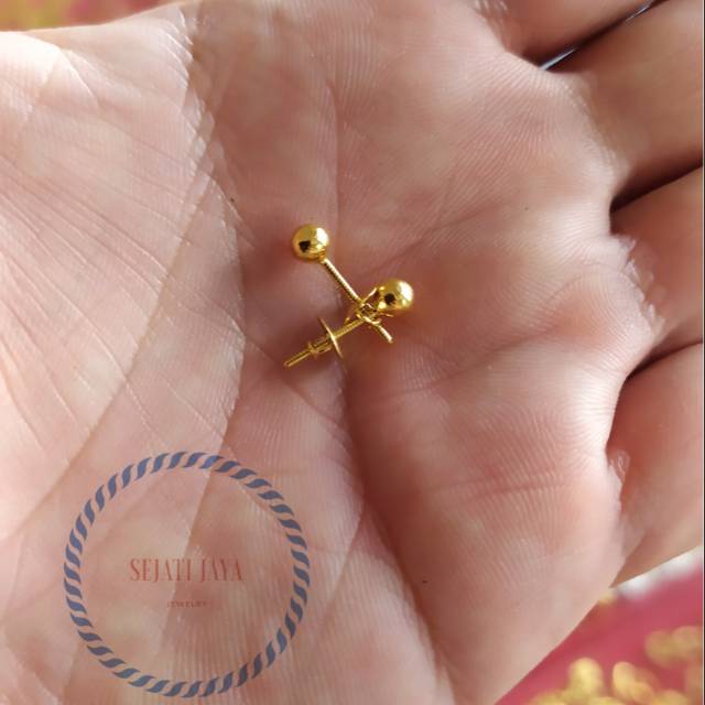 Anting kerabu biji sahang emas kadar 400