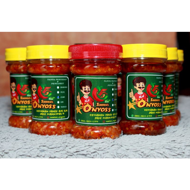 

Sambel O'Nyoss Baby cumi, Ebi, Bawang, Terasi - 150grm