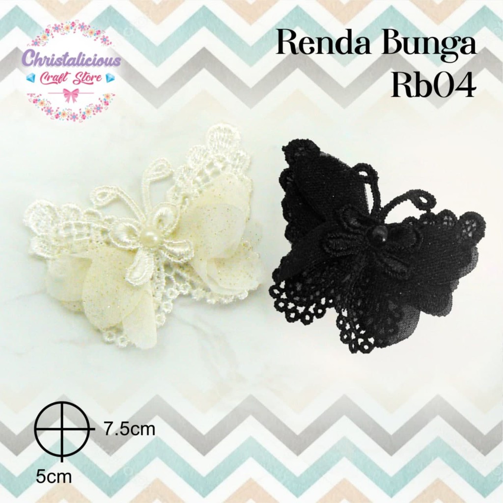 Aplikasi Renda bunga kupu-kupu RB 04