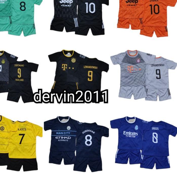 Ω setelan baju bola anak-anak /jersey bola /jersey futsal/musim terbaru/ buat anak umur 10/11 tahun 