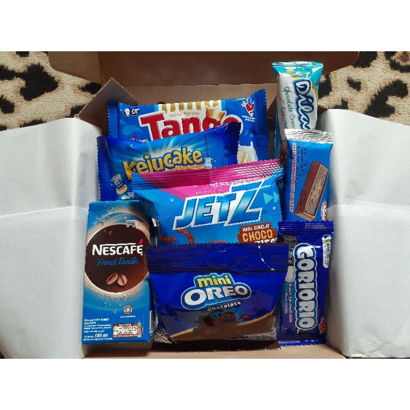 

[SGB-4.25] Snack Box | Tema Biru | Gift Box Biru | Hampers Box | Gift Box Jajan | Hampers Box Murah (Free Greeting Card)