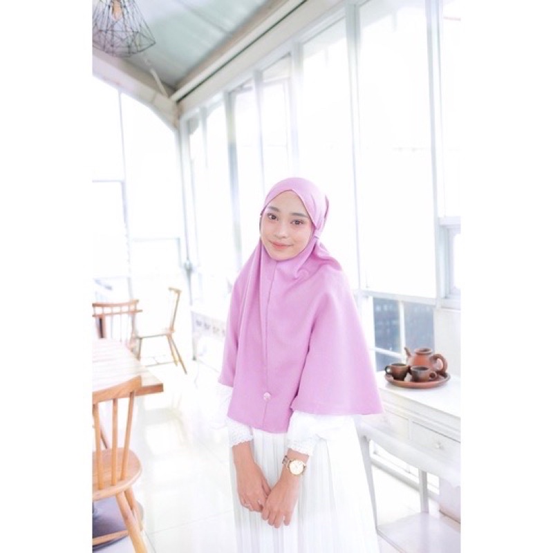 Sovva Label - Bergo Maryam Hijab Instan Tali Bahan Premium Lady Zara-Zara Pink