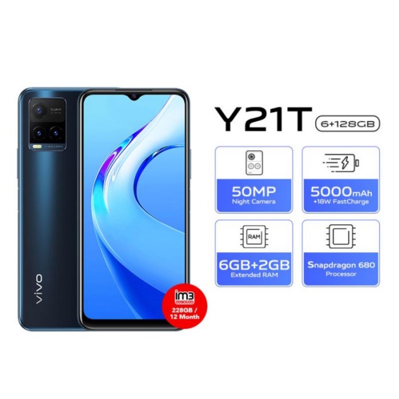 Vivo Y21T [6/128] Ram 6 GB Rom 12 GB Midnight Blue