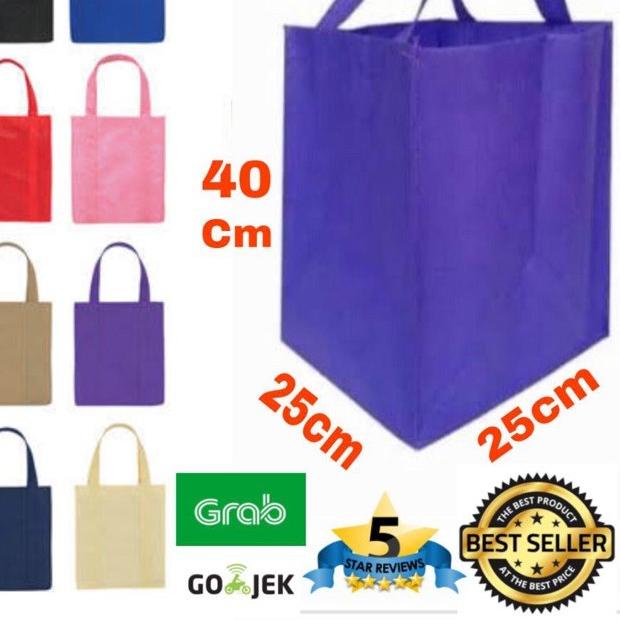 

۝ Tas Kain Dos Nasi 25x25x40 HLS Dus Nasi Souvenir Bag Tas Spunbond Food Box Shopping Bag ☛