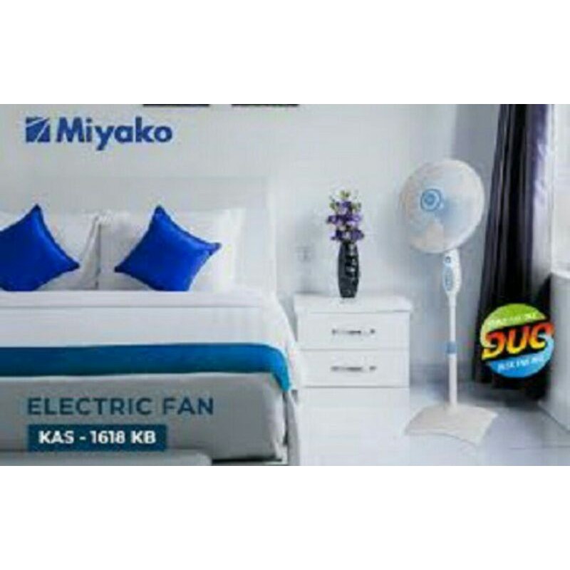 STAND FAN 16 inch KAS-1618 KB MIYAKO / KIPAS ANGIN BERDIRI 16 inch / KIPAS ANGIN KAKI KOTAK MIYAKO