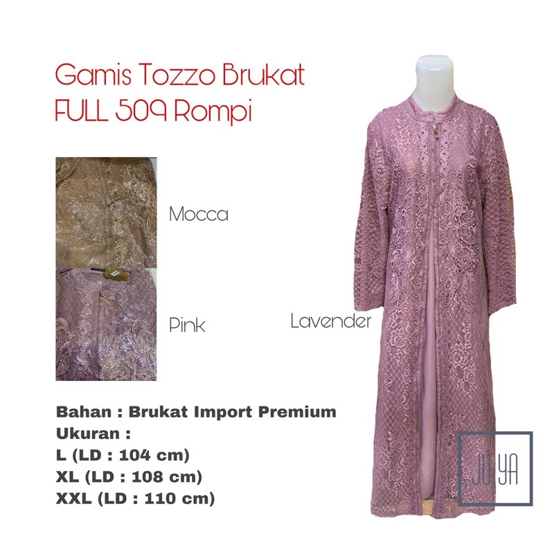 Gamis Tozzo Brukat FULL 509 ROMPI lepas IMPORT