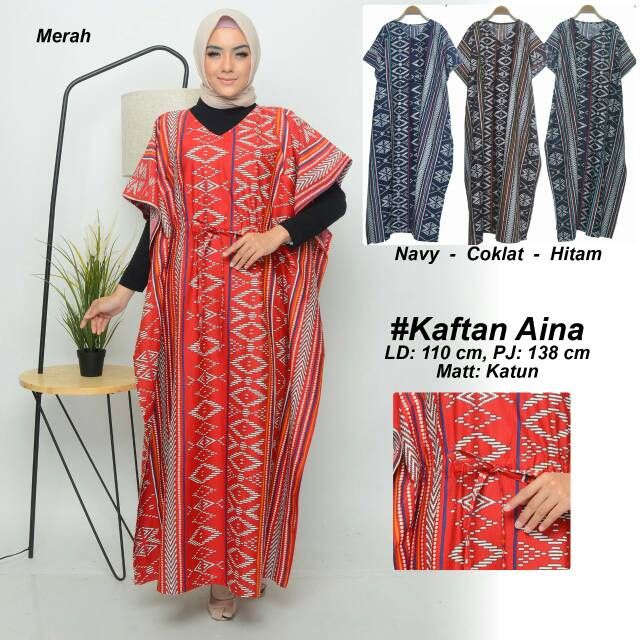 Aina Kaftan tali serut model bangkok motif batik tribal