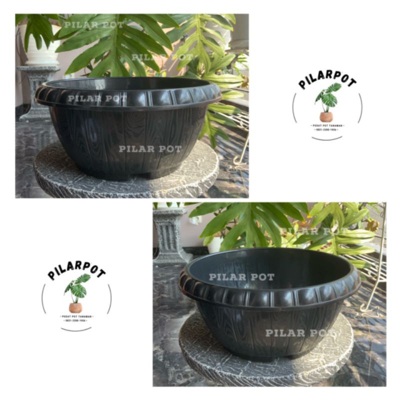 Pot bunga tanaman bonsai lovenia PBG 1027 HITAM 28cm - LOVENIA PBG1027 HITAM