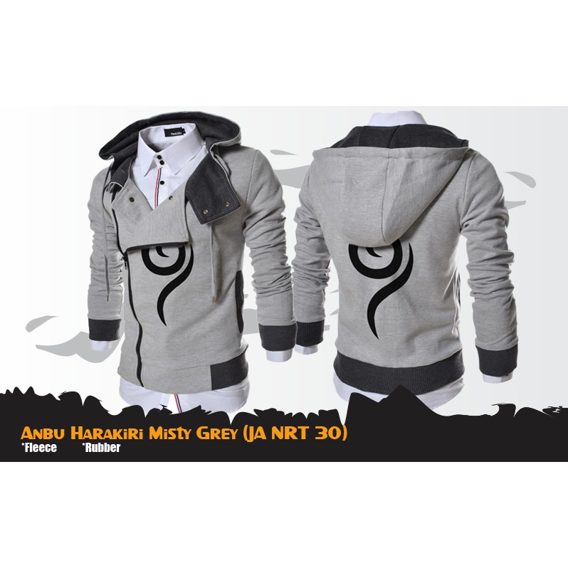 Jaket Anbu Harakiri Misty Grey Hoodie Anime Naruto - Grey