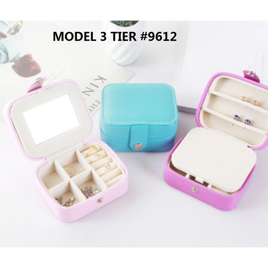 Kotak Perhiasan MINI Portabel Tempat Penyimpanan Travel Jewelry Box Case Untuk Anting Cincin Kalung