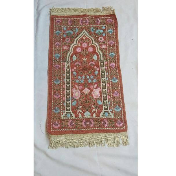 Sajadah Muka 3/4 Rumbai motif kipas/sajdah muka kecil size 35 x 65 cm /bisa COD