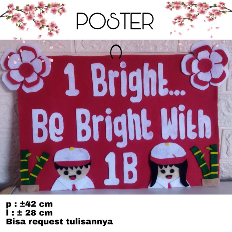 Poster merah putih/Hiasan dinding/dekorasi sekolah/Gantungan dinding