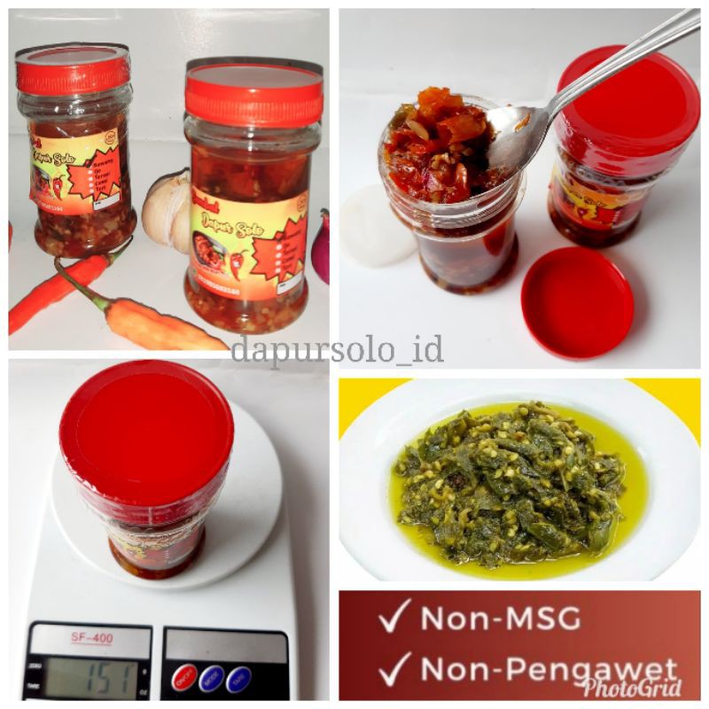 

Sambal Bawang/Sambal Ijo dapursolo Pedas 150gr Non MSG