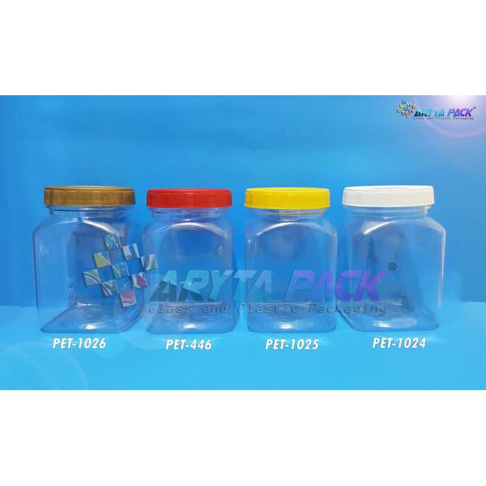 Pet1024. Toples Plastik 350Ml Pet Kotak Tutup Putih