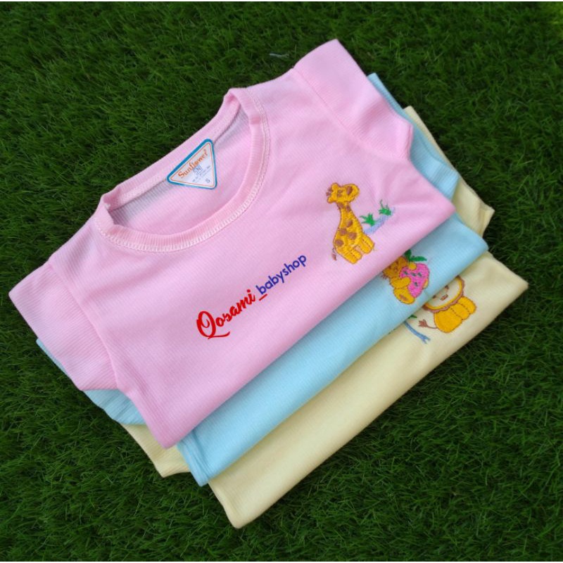 SUNFLOWER 3 pcs Kaos Oblong Pendek Bayi Warna SNI