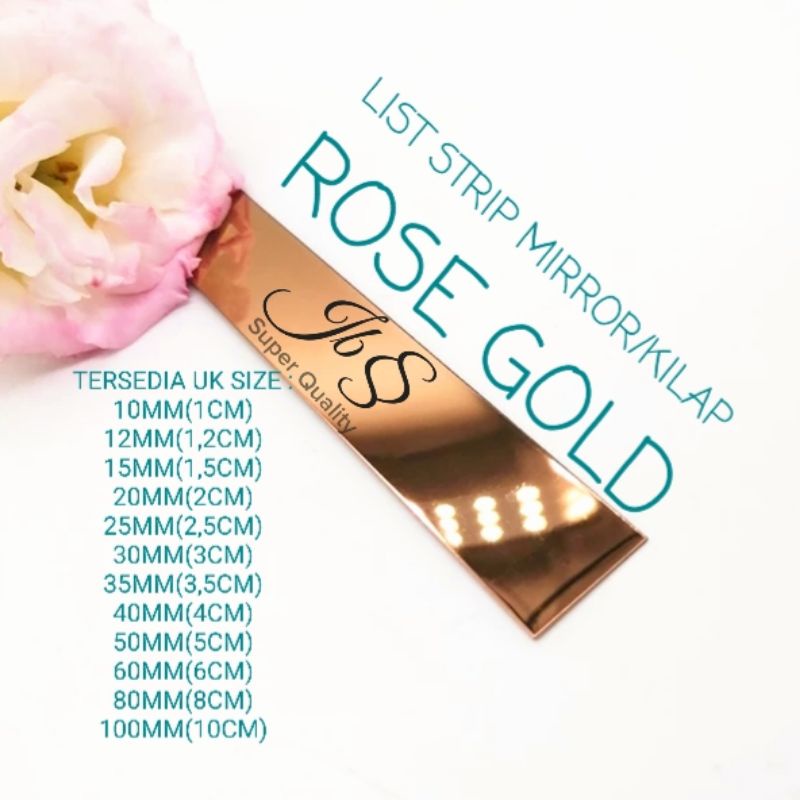 LIST PLAT STRIP MIRROR ROSE GOLD 10MMX305CMxT 0,8MM STAINLESS STEEL 201