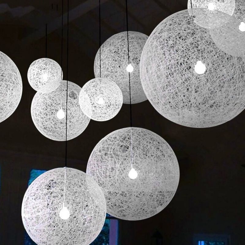 Lampion benang dekorasi set lampu gantung