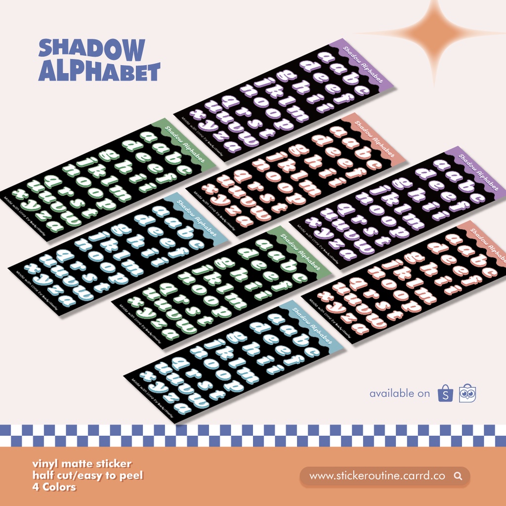 

Stiker Alfabet Shadow Alphabet Stickers Deco Journalling Polcos
