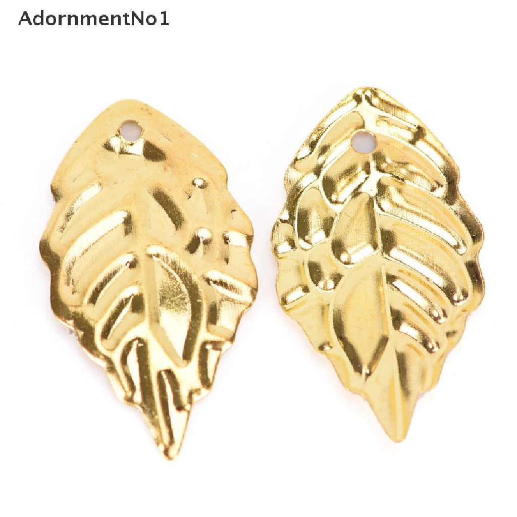 (AdornmentNo1) 50pcs Liontin Daun Bahan Metal Untuk Kerajinan Tangan DIY